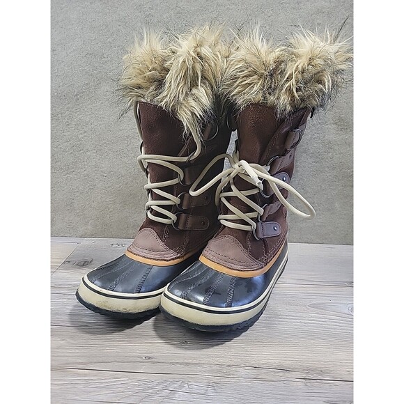 Sorel Joan of Arctic Waterproof Boots NL1540-256 Women's Size 6 Brown Leather‎ - Picture 1 of 14